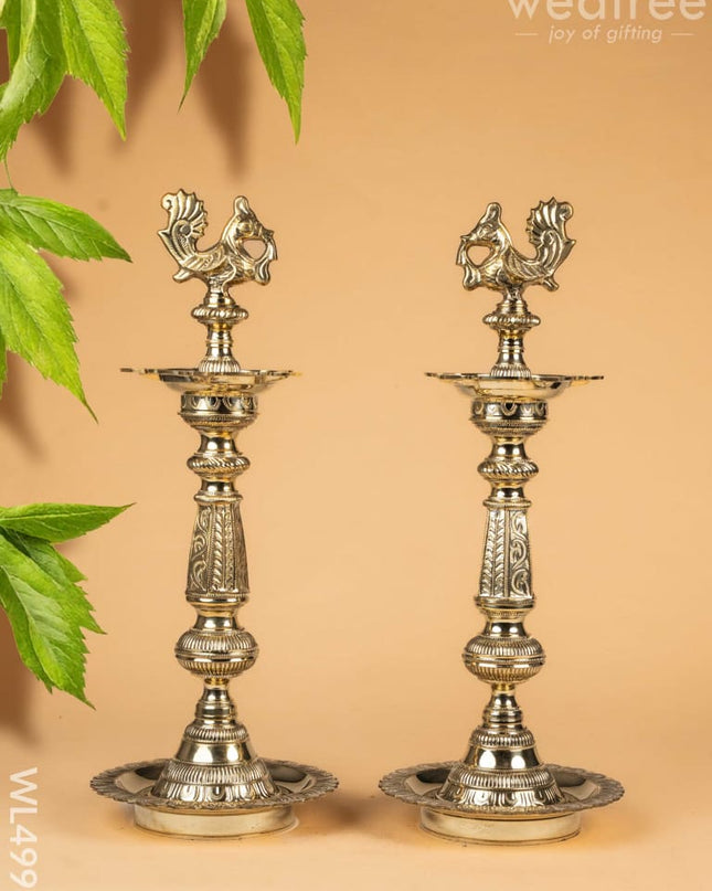 Brass Annapakshi Kuthu Vilaku - 21 inch - WL4998 Brass Diya