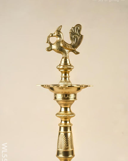 Brass Annapakshi Kuthu Vilakku - 21 inch - WL5506 - Brass Diya