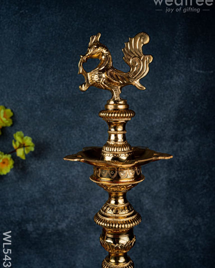Brass Annapakshi Kuthu Vilakku - 23 inch - WL5430 - Brass Diya