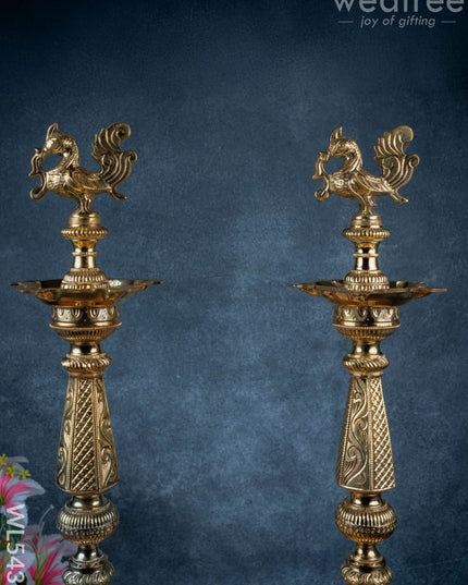 Brass Annapakshi Kuthu Vilakku - 27 Inch - WL5435 - Brass Diya