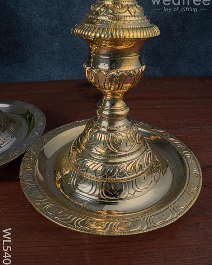 Brass Annapakshi Kuthu Vilakku - 28 inch - WL5409 - Brass Diya