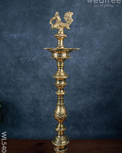 Brass Annapakshi Kuthu Vilakku - 28 inch - WL5409 - Brass Diya