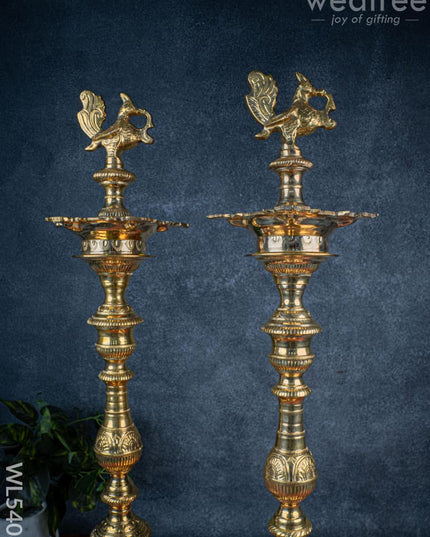 Brass Annapakshi Kuthu Vilakku - 30 inch - WL5408 - Brass Diya