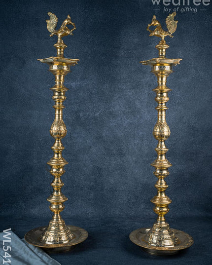 Brass Annapakshi Kuthu Vilakku - 39 inch - WL5410 - Brass Diya