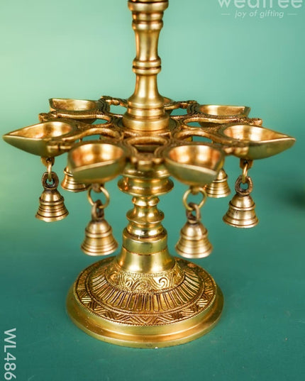 Brass Annapakshi with Diya & Bell - 13 inch - WL4868 Brass Diya