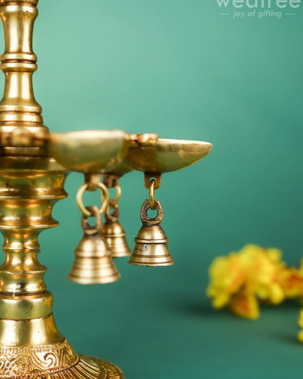 Brass Annapakshi with Diya & Bell - 13 inch - WL4868 Brass Diya