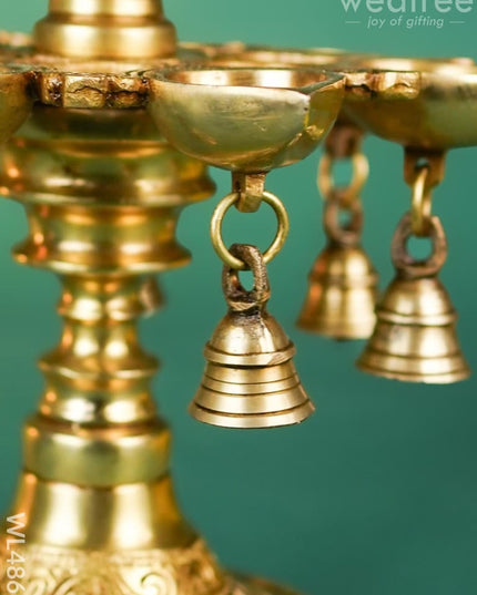 Brass Annapakshi with Diya & Bell - 13 inch - WL4868 Brass Diya