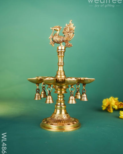 Brass Annapakshi with Diya & Bell - 13 inch - WL4868 Brass Diya