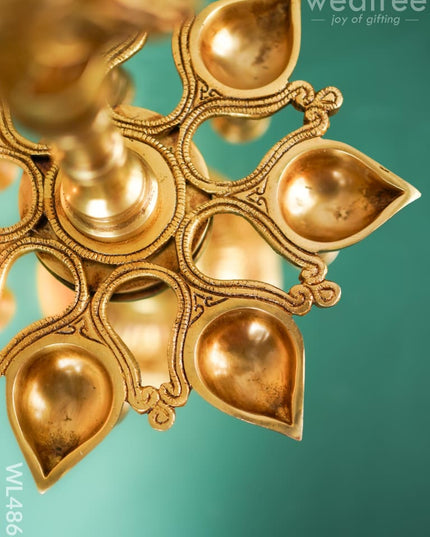 Brass Annapakshi with Diya & Bell - 13 inch - WL4868 Brass Diya