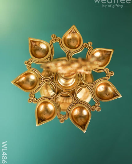 Brass Annapakshi with Diya & Bell - 13 inch - WL4868 Brass Diya