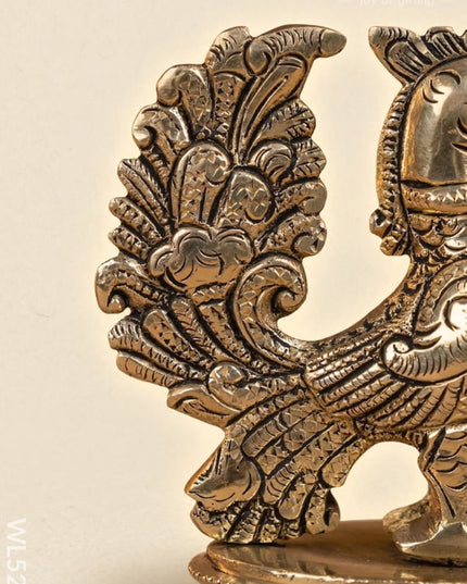 Brass Annapakshi with Diya - 5 inch - WL5299 - Brass Diya