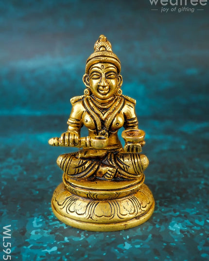Brass Annapoorani Idol - 4 inch - WL5951 - Brass Figurines