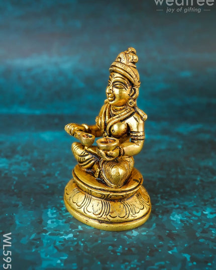 Brass Annapoorani Idol - 4 inch - WL5951 - Brass Figurines