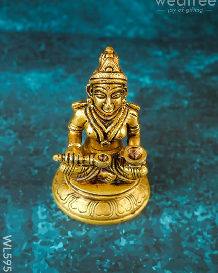 Brass Annapoorani Idol - 4 inch - WL5951 - Brass Figurines