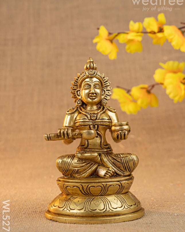 Brass Annapoorani Idol - 6 inch - WL5279 - Brass Figurines