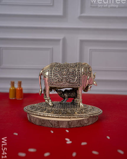 Brass Antique Cow & Calf Idol - 3 inch - WL5415 - Brass Antique