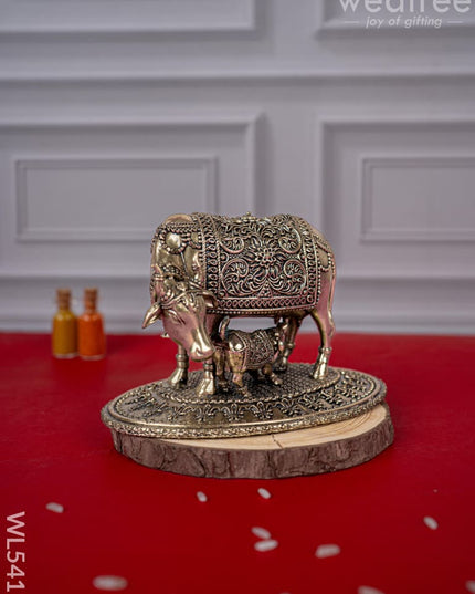 Brass Antique Cow & Calf Idol - 3 inch - WL5415 - Brass Antique