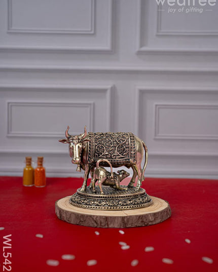 Brass Antique Cow & Calf Idol - 3 inch - WL5421 - Brass Antique