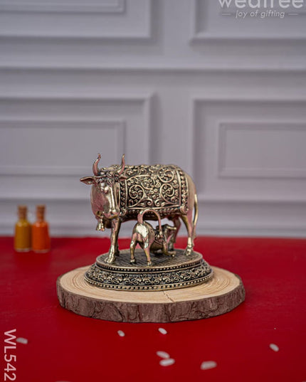 Brass Antique Cow & Calf Idol - 3 inch - WL5421 - Brass Antique
