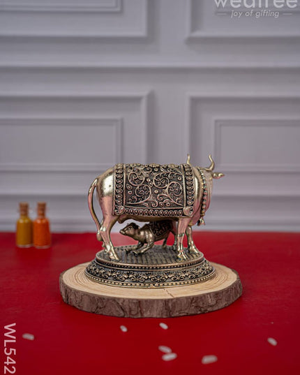 Brass Antique Cow & Calf Idol - 3 inch - WL5421 - Brass Antique
