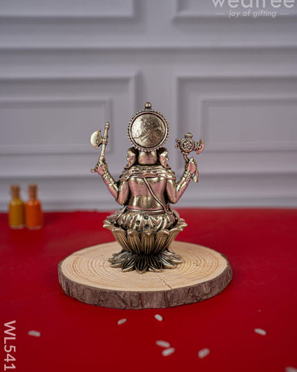 Brass Antique Ganesha Idol - 4 inch - WL5412 - Brass Antique