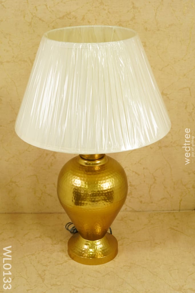 Brass Antique Gold Hammered Table Lamp With White Top - Wl0133 Lamp Shades
