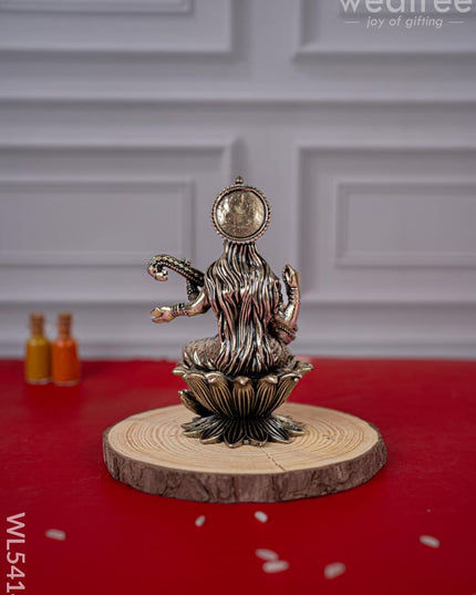 Brass Antique Saraswathi Idol - 4 inch - WL5414 - Brass Antique