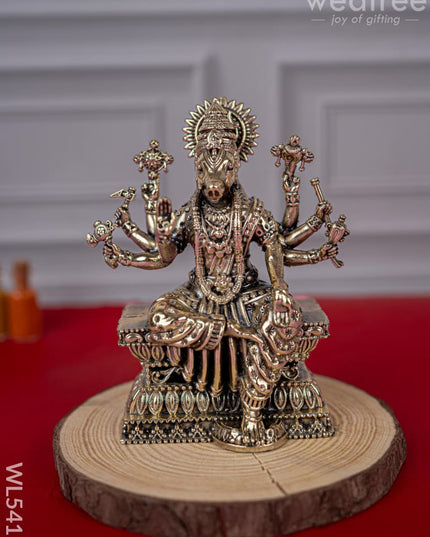Brass Antique Varahi Idol - 4 inch - WL5417 - Brass Antique