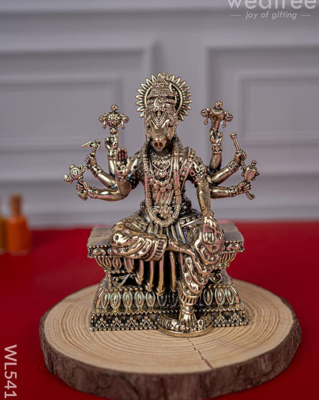 Brass Antique Varahi Idol - 4 inch - WL5417 - Brass Antique