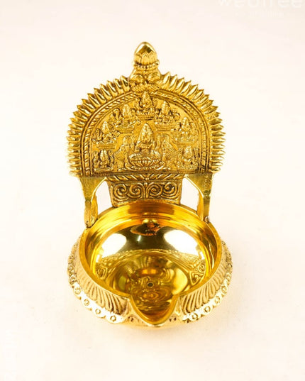 Brass Ashtalakshmi Diya - 5 inch - WL5929 - Brass Diya