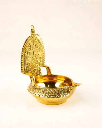 Brass Ashtalakshmi Diya - 5 inch - WL5929 - Brass Diya