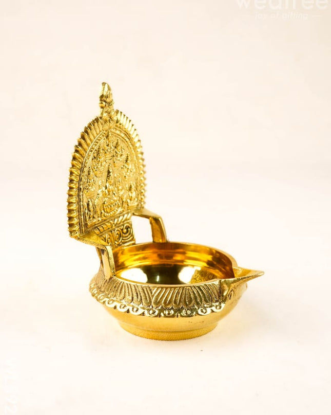 Brass Ashtalakshmi Diya - 5 inch - WL5929 - Brass Diya