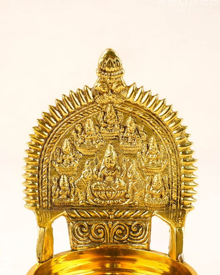 Brass Ashtalakshmi Diya - 5 inch - WL5929 - Brass Diya