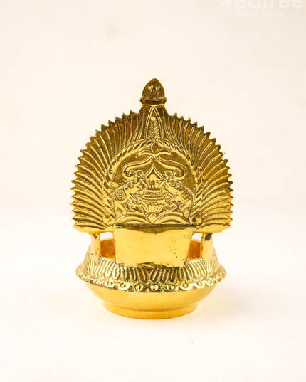 Brass Ashtalakshmi Diya - 5 inch - WL5929 - Brass Diya