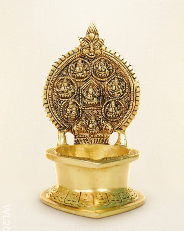 Brass Ashtalakshmi Diya - WL2082 - Brass Diya
