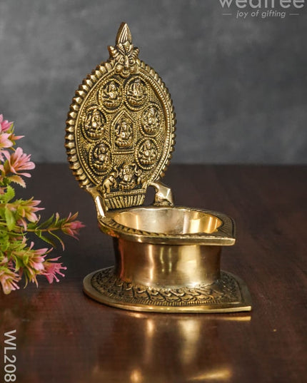 Brass Ashtalakshmi Diya - WL2082 - Brass Diya