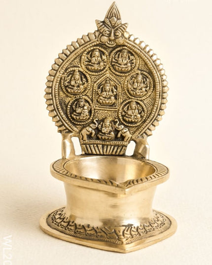 Brass Ashtalakshmi Diya - WL2082 - Brass Diya