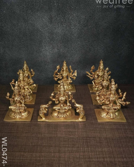Ashtalakshmi Idols - Wl0474 Brown Antique Brass Figurines