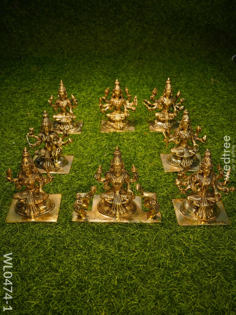Ashtalakshmi Idols - Wl0474 Black Antique Brass Figurines