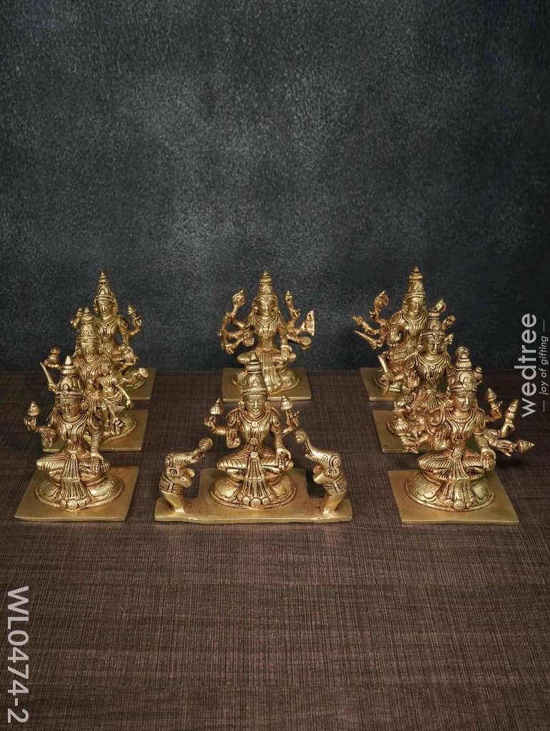 Ashtalakshmi Idols - Wl0474 Brown Antique Brass Figurines