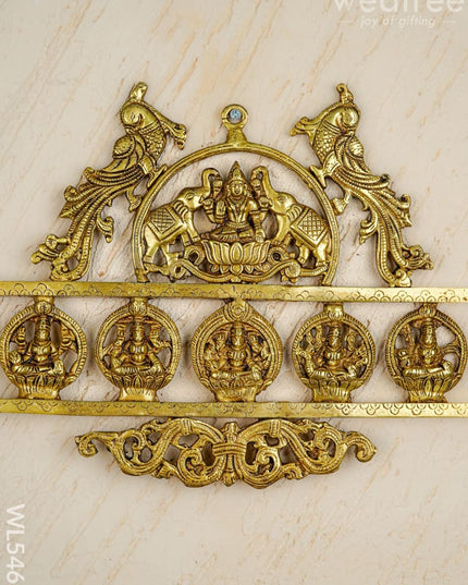 Brass Ashtalakshmi Wall Hanging - 11 inch - WL5461 - Brass Wall Hanging
