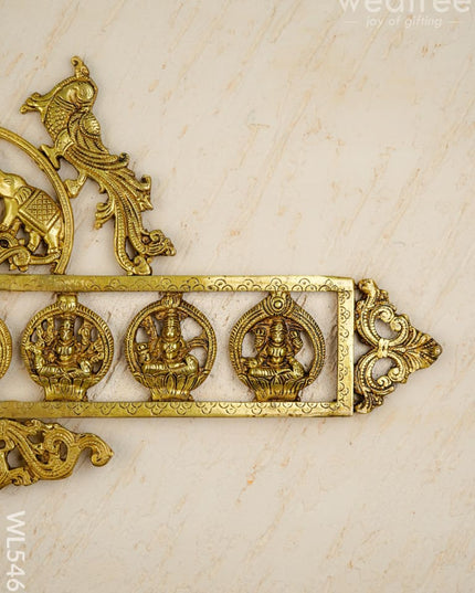Brass Ashtalakshmi Wall Hanging - 11 inch - WL5461 - Brass Wall Hanging