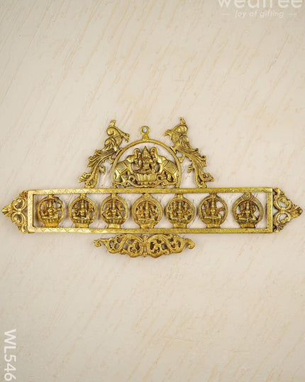 Brass Ashtalakshmi Wall Hanging - 11 inch - WL5461 - Brass Wall Hanging