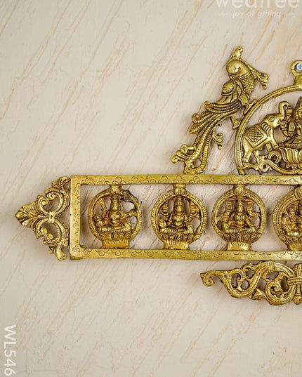 Brass Ashtalakshmi Wall Hanging - 11 inch - WL5461 - Brass Wall Hanging