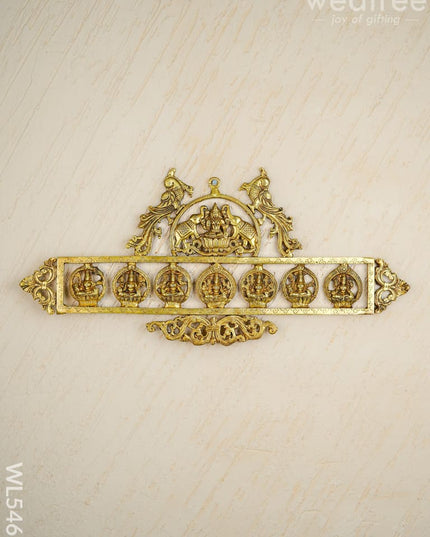 Brass Ashtalakshmi Wall Hanging - 11 inch - WL5461 - Brass Wall Hanging