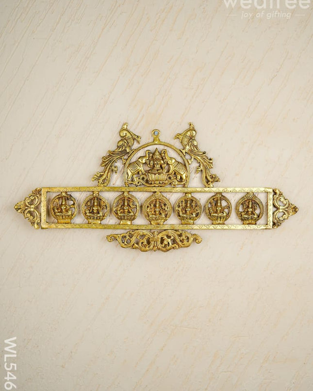 Brass Ashtalakshmi Wall Hanging - 11 inch - WL5461 - Brass Wall Hanging