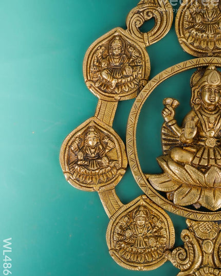 Brass Ashtalakshmi Wall Hanging - 12 inch - WL4863 Brass Wall Hanging