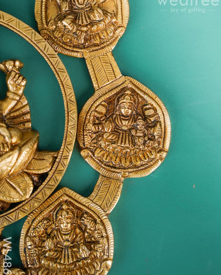 Brass Ashtalakshmi Wall Hanging - 12 inch - WL4863 Brass Wall Hanging