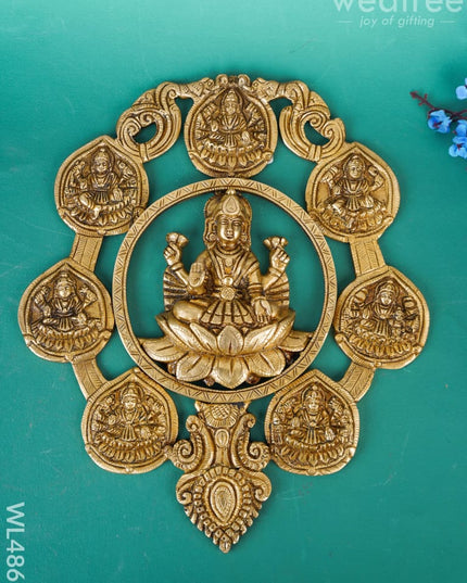 Brass Ashtalakshmi Wall Hanging - 12 inch - WL4863 Brass Wall Hanging