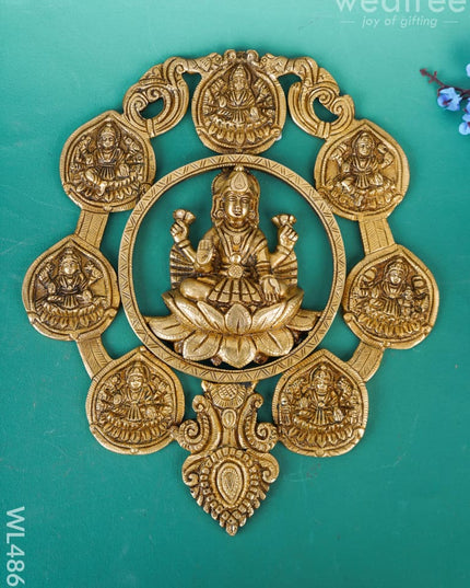 Brass Ashtalakshmi Wall Hanging - 12 inch - WL4863 Brass Wall Hanging